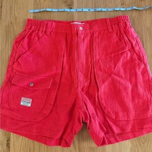 Manresa Mens Ram Island Shorts Linen Size L
